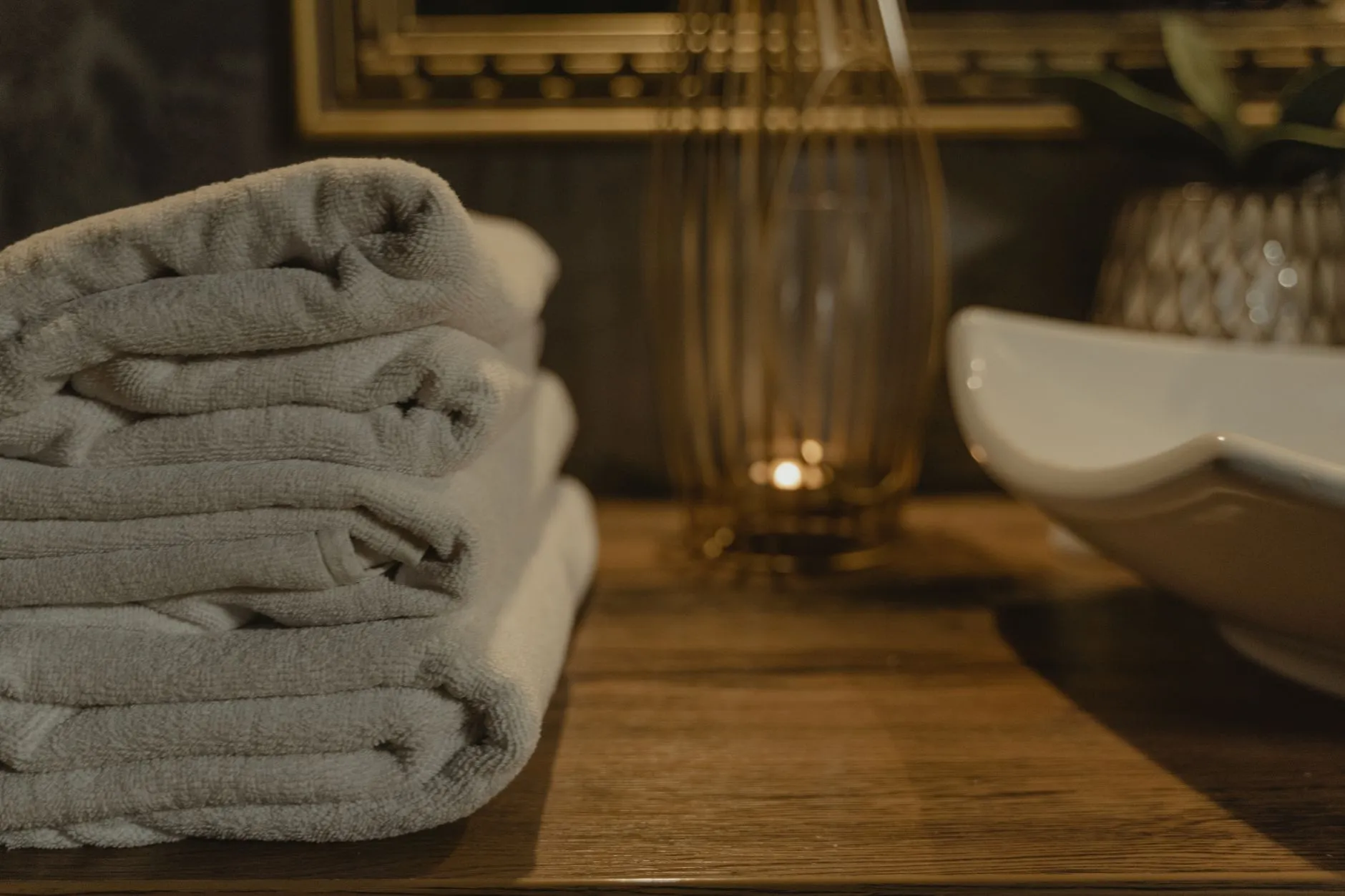 pile de serviettes de bain