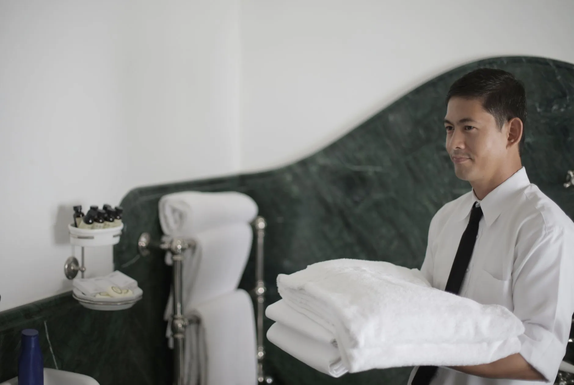 serviettes de bain empilées