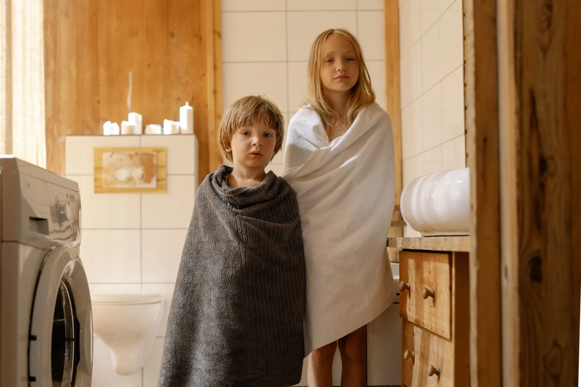 lavage de serviettes de bain