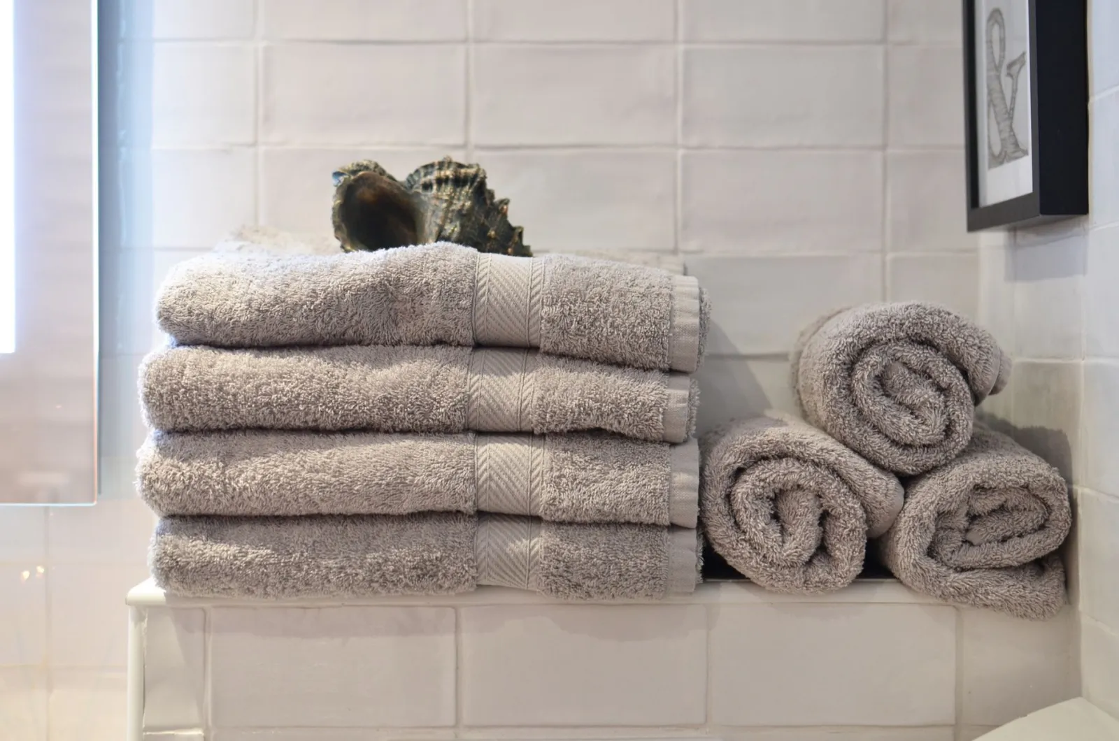 pile de serviettes de bain